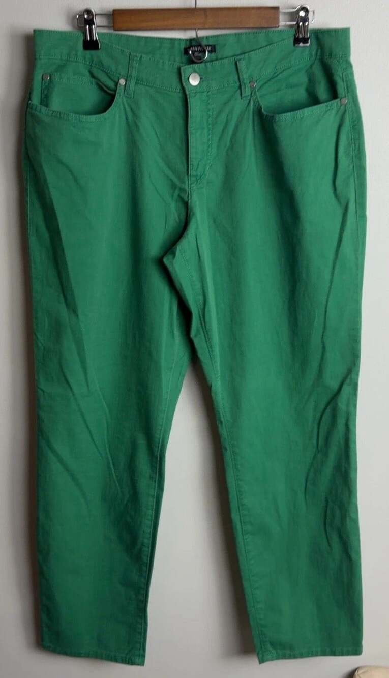 Eileen Fisher Pants Plus Size 14 Bright Green Stretch Cotton Blend Women’s